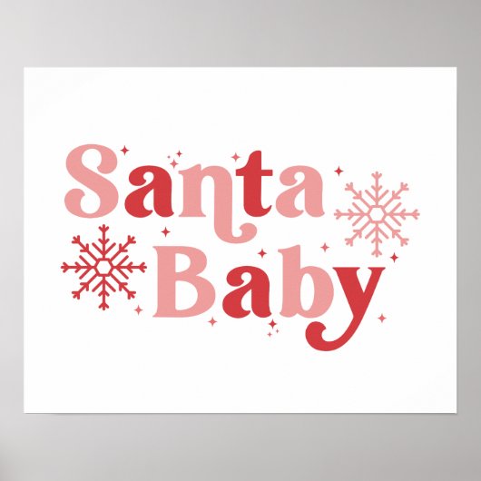 Santa Baby - Leuke vakantie typografie Ontwerp Poster (Voorkant)
