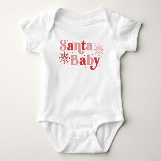 Santa Baby - Leuke vakantie typografie Ontwerp Romper (Voorkant)
