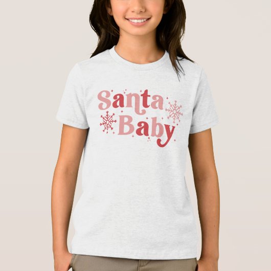 Santa Baby - Leuke vakantie typografie Ontwerp Tri-Blend Shirt (Voorkant)