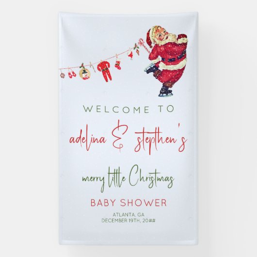 Santa Baby Little Christmas Winter Baby shower Spandoek (Verticaal)