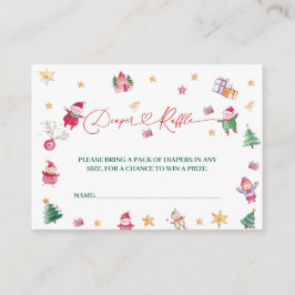 Santa Baby Luier Raffle Baby shower Informatiekaartje