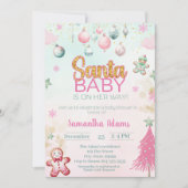 Santa Baby Meisje Baby shower Kaart (Voorkant)