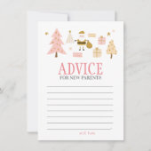 Santa Baby Meisje Douche Advies voor Nieuwe Ouders Notitiekaartje (Voorkant)