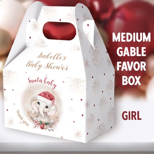 Santa Baby Meisje Kerst Baby shower Medium Bedankdoosjes