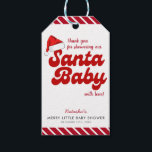 Santa Baby Merry Little Christmas Baby shower Cadeaulabel<br><div class="desc">Het ontwerp is voorzien van een "Santa Baby" thema baby shower met een leuke Santa hat,  ideaal voor een vakantie baby shower. Als u hulp nodig heeft bij het aanpassen van het product of als u bijpassende producten nodig heeft,  neem dan contact met mij op via Zazzle.</div>