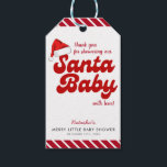 Santa Baby Merry Little Christmas Baby shower Cadeaulabel<br><div class="desc">Het ontwerp is voorzien van een "Santa Baby" thema baby shower met een leuke Santa hat,  ideaal voor een vakantie baby shower. Als u hulp nodig heeft bij het aanpassen van het product of als u bijpassende producten nodig heeft,  neem dan contact met mij op via Zazzle.</div>