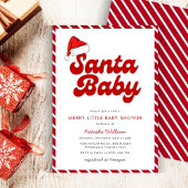 Santa Baby Merry Little Christmas Baby shower Kaart