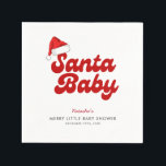 Santa Baby Merry Little Christmas Baby shower Servet<br><div class="desc">Het ontwerp is voorzien van een "Santa Baby" thema baby shower met een leuke Santa hat,  ideaal voor een vakantie baby shower. Als u hulp nodig heeft bij het aanpassen van het product of als u bijpassende producten nodig heeft,  neem dan contact met mij op via Zazzle.</div>