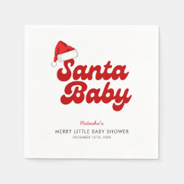 Santa Baby Merry Little Christmas Baby shower Servet
