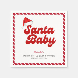 Santa Baby Merry Little Christmas Baby shower Servet