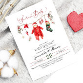 Santa Baby Minimal Christmas Baby shower Kaart