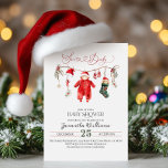 Santa Baby Minimal Christmas Baby shower Kaart<br><div class="desc">Kerstman Baby Baby shower genderneutraal</div>