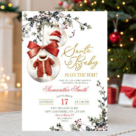Santa Baby Minimalistische Winterballen Baby Showe Kaart