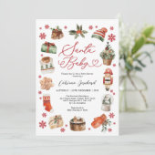 Santa Baby - Modern Baby shower voor de kerstperio Kaart (Staand voorkant)