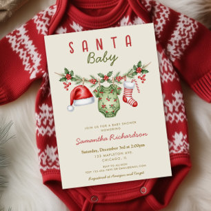 Santa Baby mooie kleren Kerst baby shower Kaart