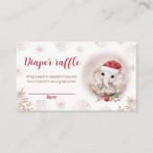 Santa Baby Olifant Baby shower Luier Raffle Kaart (Voorkant)