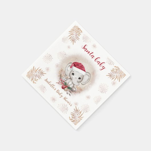Santa Baby Olifant Kerst Baby shower Servetten (Hoek)