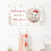 Santa Baby Olifant Meisje Baby shower Banner (Insitu)