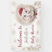 Santa Baby Olifant Meisje Baby shower Banner (Verticaal)
