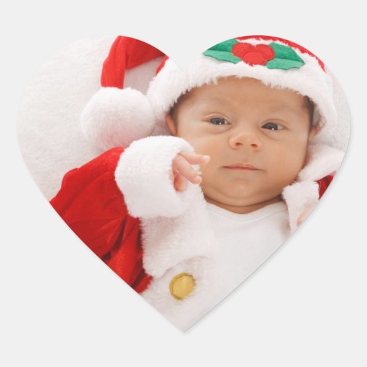 Santa Baby op Foto Het Uw Weg Hart Stickers (Voorkant)
