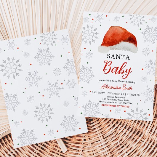 Santa Baby Pet Baby shower Kaart