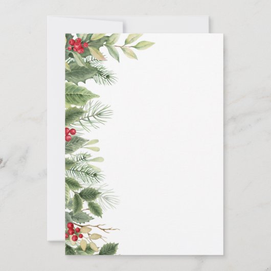 Santa Baby Pine Berry Kerstmis Douche Uitnodiging (Achterkant)