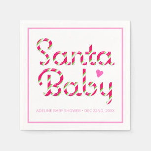 Santa Baby Pink Baby shower servetten