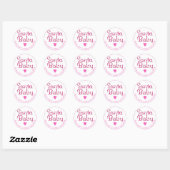 Santa Baby Pink Candy Cane Baby shower Sticker (Vel)