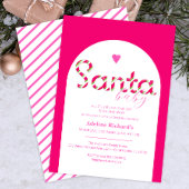 Santa Baby Pink Candy Cane Baby shower Uitnodigen Kaart