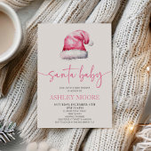 Santa Baby Pink Pet Christmas Holiday Baby shower Kaart