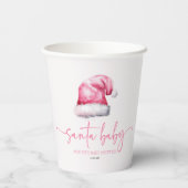 Santa Baby Pink Pet Christmas Holiday Baby shower Papieren Bekers (Achterkant)