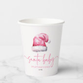 Santa Baby Pink Pet Christmas Holiday Baby shower Papieren Bekers (Voorkant)