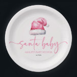 Santa Baby Pink Pet Christmas Holiday Baby shower Papieren Bordje<br><div class="desc">Dit is een Santa Baby Roze Pet Kerst Vakantie Baby shower Papieren Borden!</div>