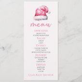 Santa Baby Pink Snowy Santa Hat Baby shower Eten Menu (Voorkant)