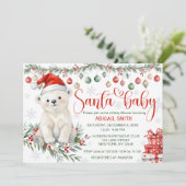 Santa Baby Polar Beer Baby shower Kaart (Staand voorkant)