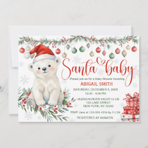 Santa Baby Polar Beer Baby shower Kaart