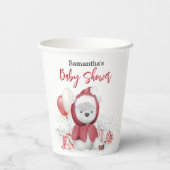 Santa Baby Polar Teddy Bear Kerstmis Papieren Bekers (Achterkant)