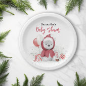 Santa Baby Polar Teddy Bear Kerstmis Papieren Bordje
