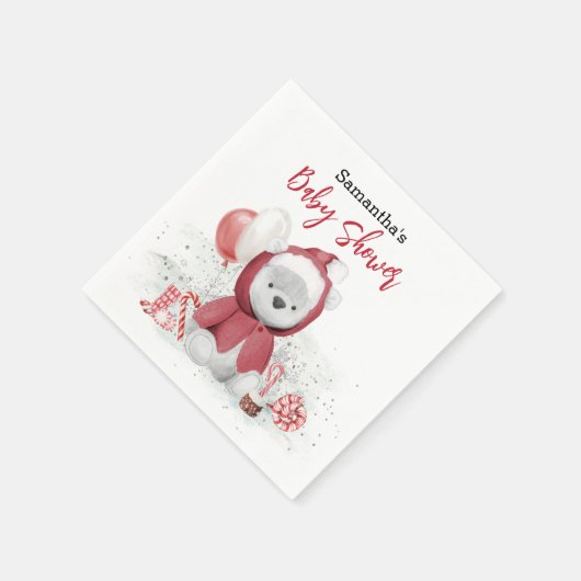 Santa Baby Polar Teddy Bear Kerstmis Servet (Hoek)