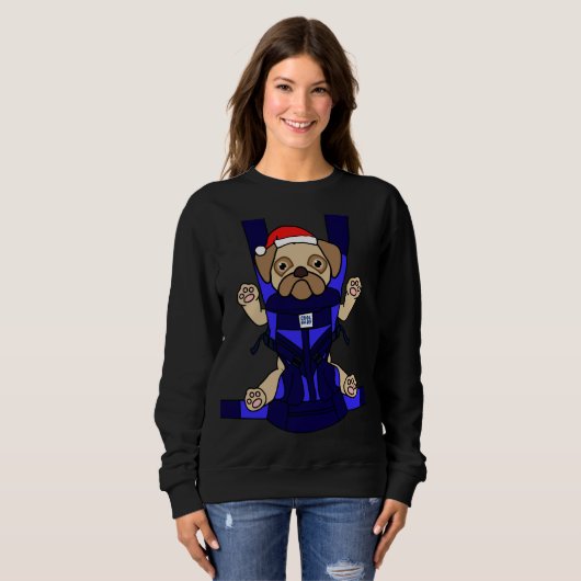 Santa Baby Pug Funny Cute Dog mam Pap Kerstmis Gi Trui (Voorkant volledig)