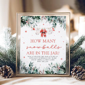 Santa Baby Raad eens hoeveel sneeuwballen er Baby  Poster