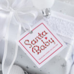 Santa Baby Red Baby shower Favoriet Tag Bedankjes Labels<br><div class="desc">Voeg een feestelijke bloei toe aan uw vakantie baby shower gunsten met dit charmante "Santa Baby" label, met suikerriet-gestreepte letters en een lief rood hart. Perfect voor het vastbinden aan traktassen, feestgeschenken of souvenirs, dit vierkante label brengt speelse kerstvreugde naar uw feest. Pas aan met de naam en douchedatum van...</div>