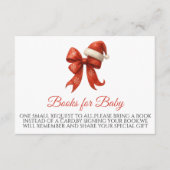 Santa Baby Red Bow Kerstboeken voor Baby Informatiekaartje (Voorkant)
