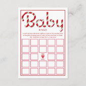 Santa Baby Red Christmas Baby shower Bingo Informatiekaartje (Voorkant)
