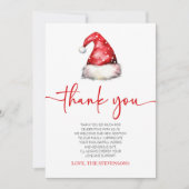Santa Baby Red Pet Kerst vakantie Baby shower Bedankkaart (Voorkant)