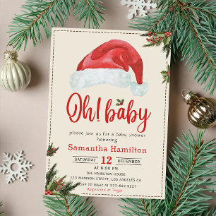 Santa Baby Red Pet Kerst vakantie Baby shower Kaart