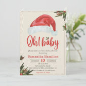 Santa Baby Red Pet Kerst vakantie Baby shower Kaart (Staand voorkant)
