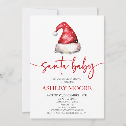 Santa Baby Red Pet Kerst vakantie Baby shower Kaart (Voorkant)