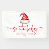 Santa Baby Red Pet Kerst vakantie Baby shower Spandoek (Horizontaal)