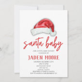 Santa Baby Red Pet Kerstdouche uitnodiging (Voorkant)